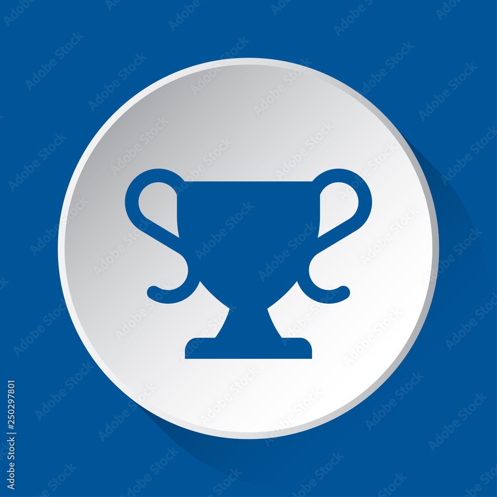 sports cup - simple blue icon on white button sports cup - simple blue icon on white button