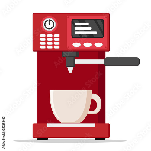 Coffee machine with Cup on a white.