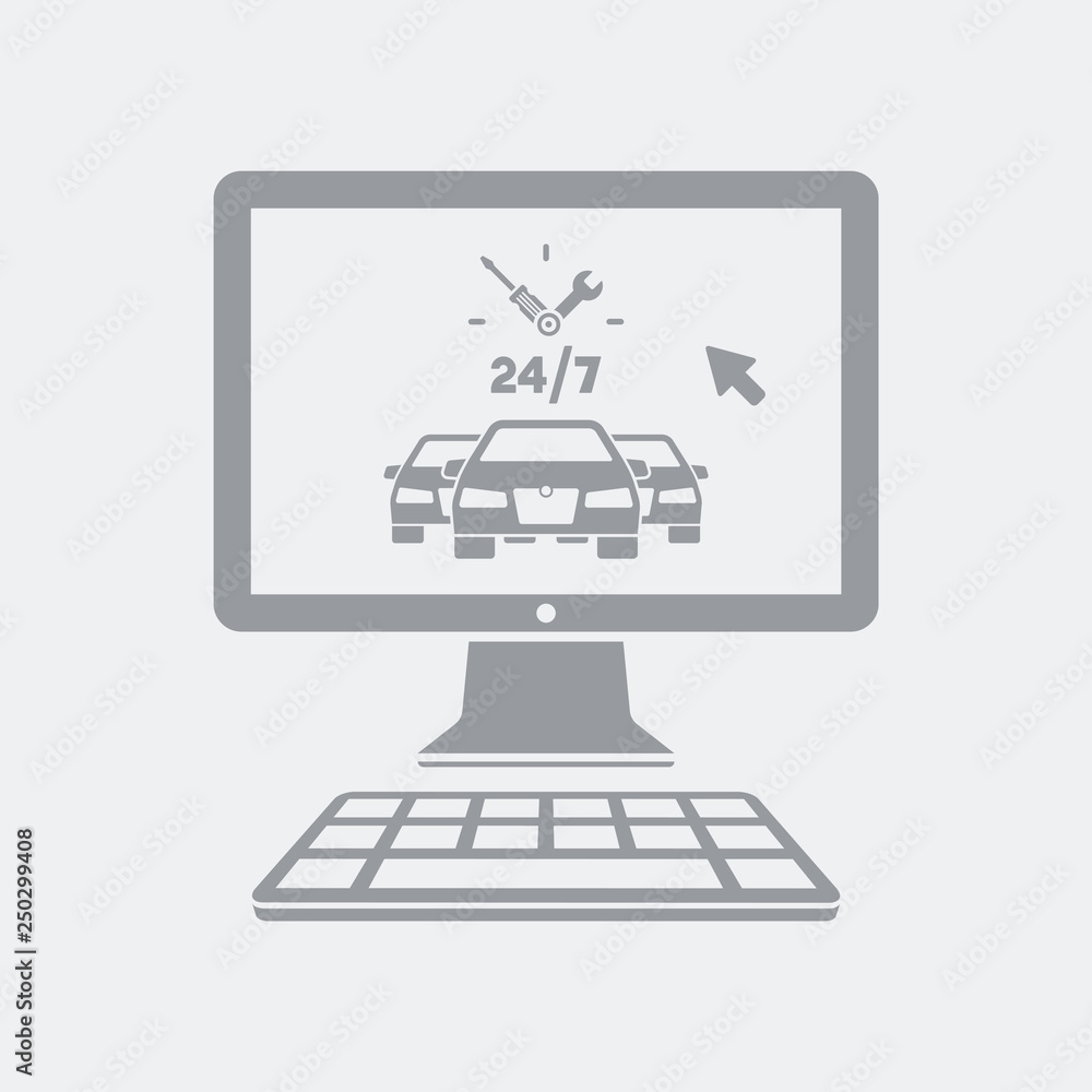 Online 24/7 automotive service icon Online 24/7 automotive service icon