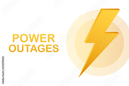 Power outages. Badge, icon, stamp, logo. Vector illustration.
