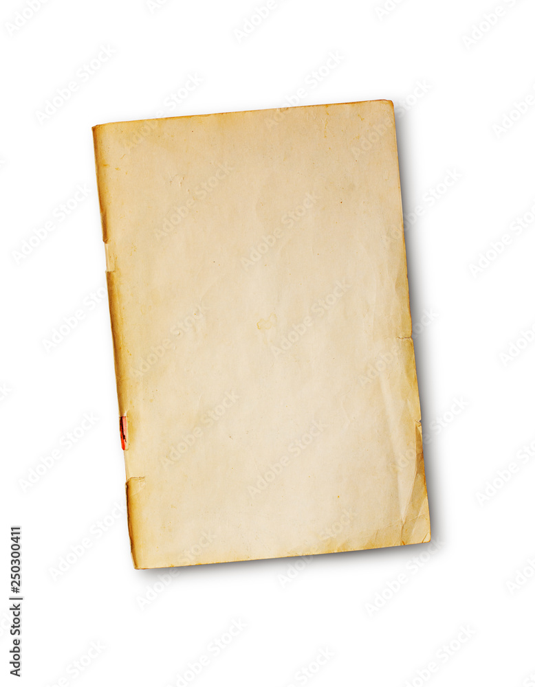 Mock up of empty old vintage yellowed paper pages