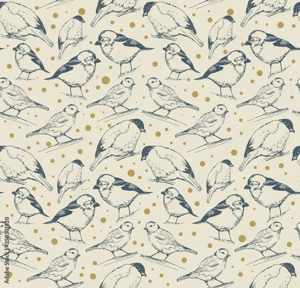 Fototapeta premium seamless background with birds