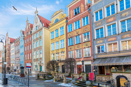 Colourful facades in Long Market, Gdansk, Poland