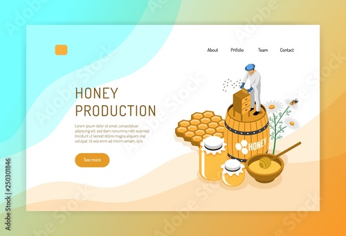 Honey Production Isometric Web Page