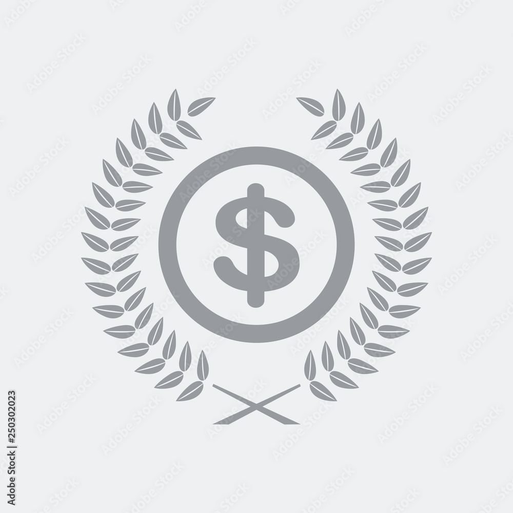 Laurel wreath with Dollar symbol Laurel wreath with Dollar symbol