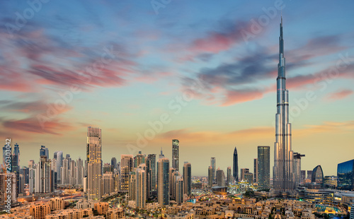 Fotografija Amazing panoramic view on Dubai futuristic skyline, Downtown Dubai, United Arab