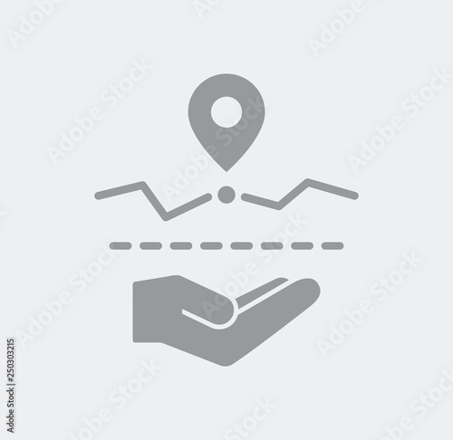 Road travel assistance icon