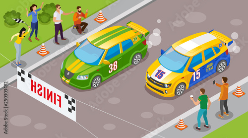 Racing Sports Isometric Background