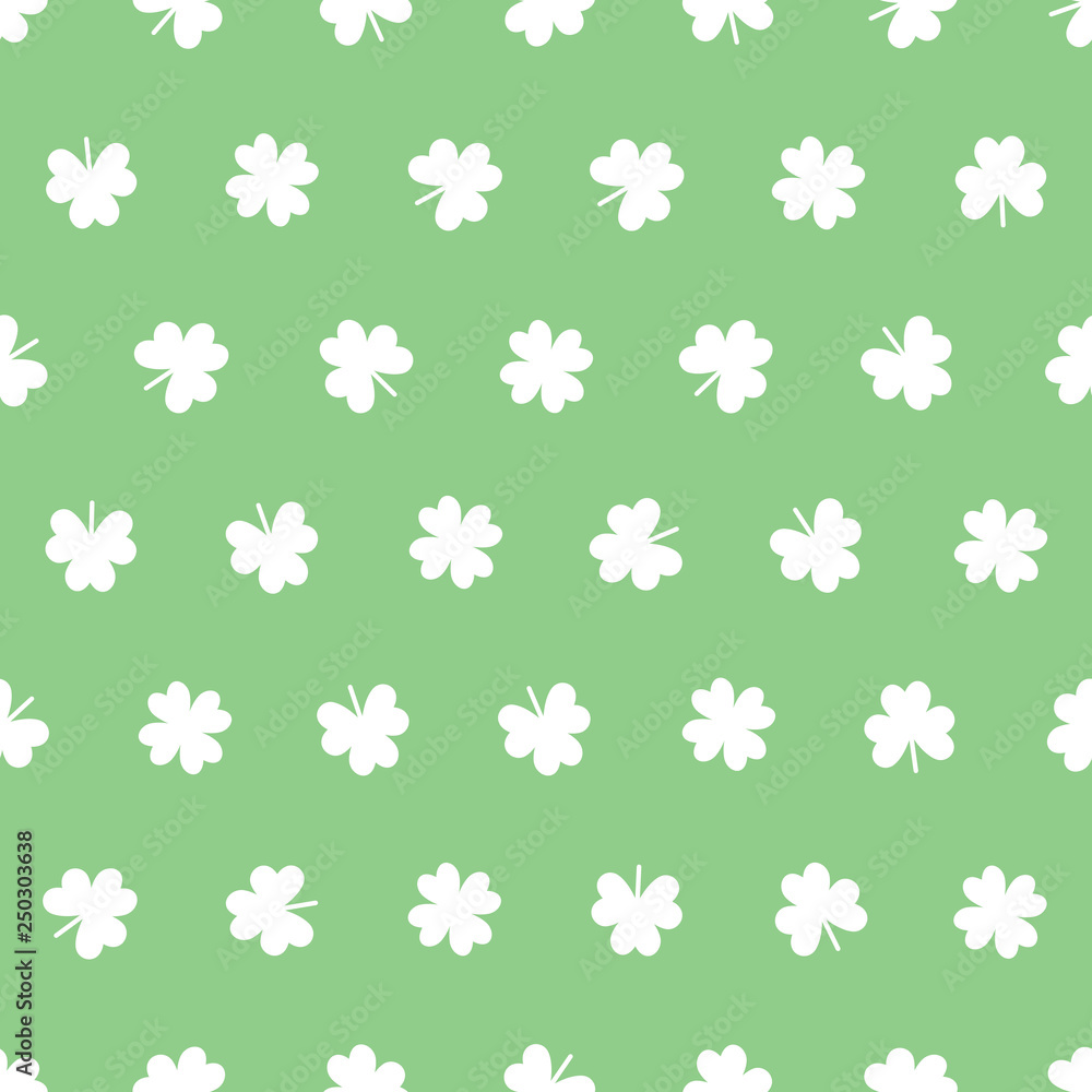 Seamless Shamrock pattern in green spring colors