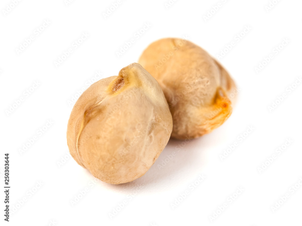 Dry raw organic chickpeas isolated on white background Dry raw organic chickpeas isolated on white background