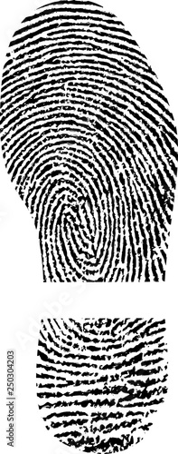 shape of shoe with fingerprint