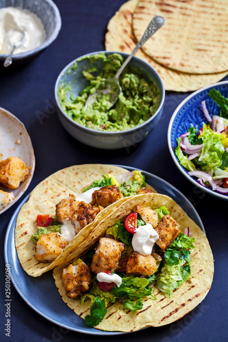 Tacos with spicy cod