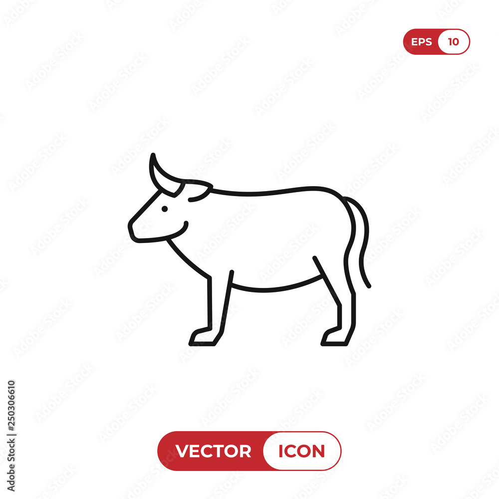 Obraz premium Cow vector icon
