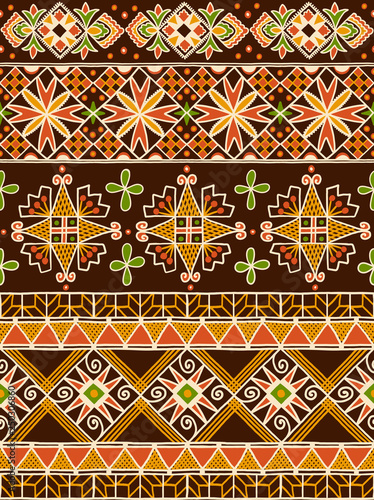 Pysanky ukrainian eastern pattern for eggs painting. Seamless pattern