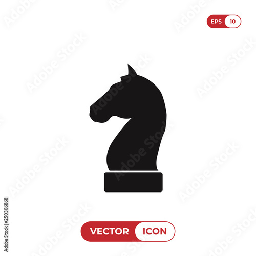Horse chess piece vector icon