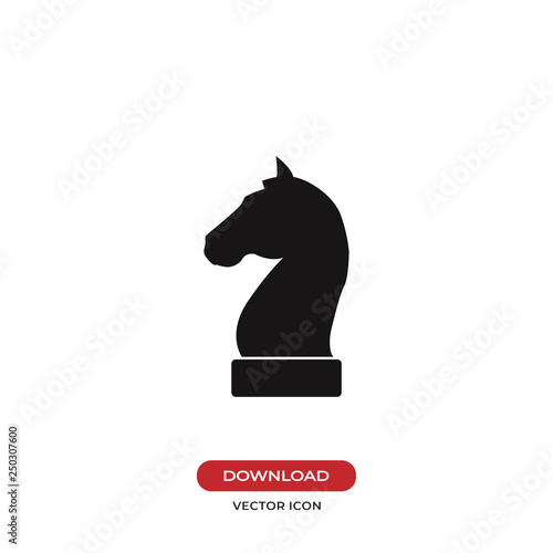 Horse chess piece vector icon