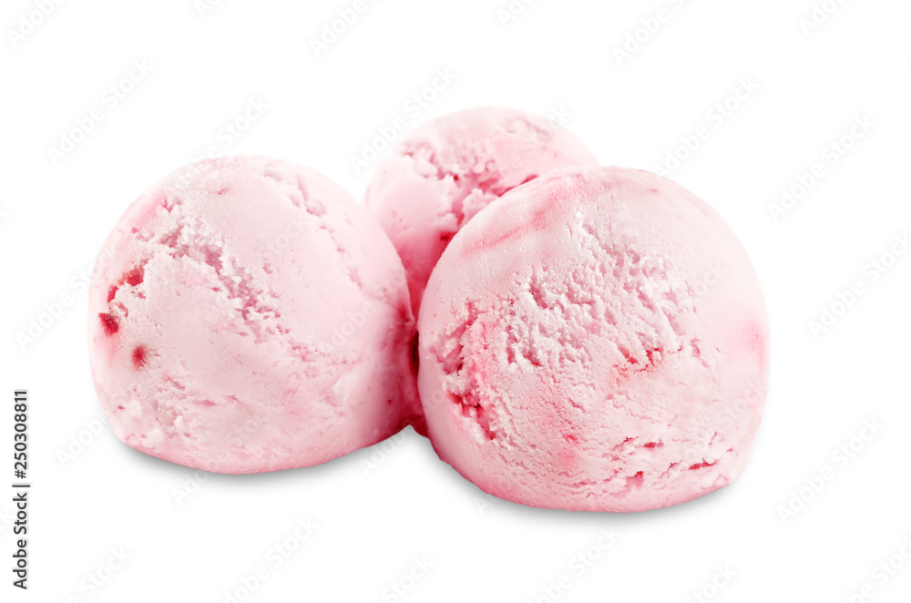 Strawberry ice cream on a white background Strawberry ice cream on a white background