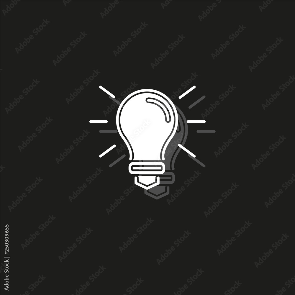 vector light bulb icon - idea concept, energy power symbol vector light bulb icon - idea concept, energy power symbol