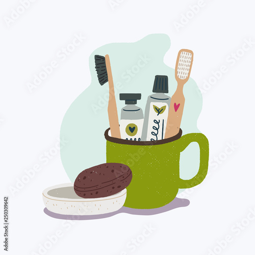 Zero waste bathroom clipart