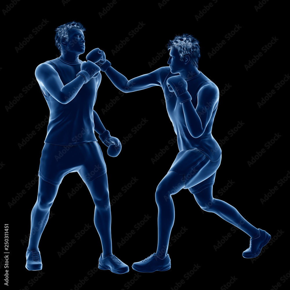 3d rendered medically accurate illustration of two boxing men