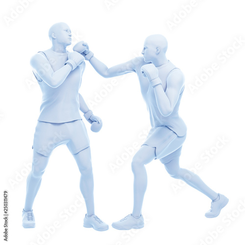 3d rendered medically accurate illustration of two boxing men