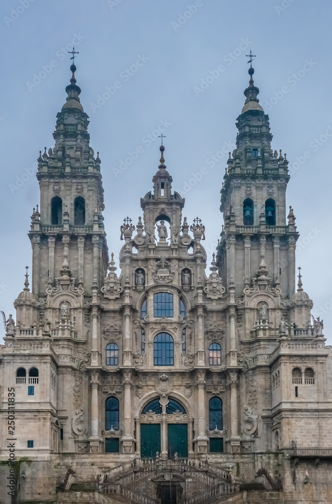 Cathedral of Santiago de Compostela, capital of Galicia, Spain. the main destination of the Way of St. James. Its Old Town is a UNESCO World Heritage Site.