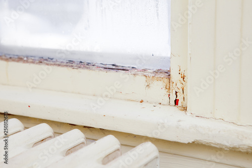 Old Wooden Window in Need of Replacement in Home