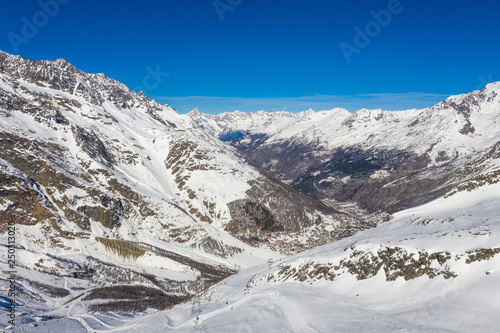 Swiss Alps Panorama view from Saas-Fee