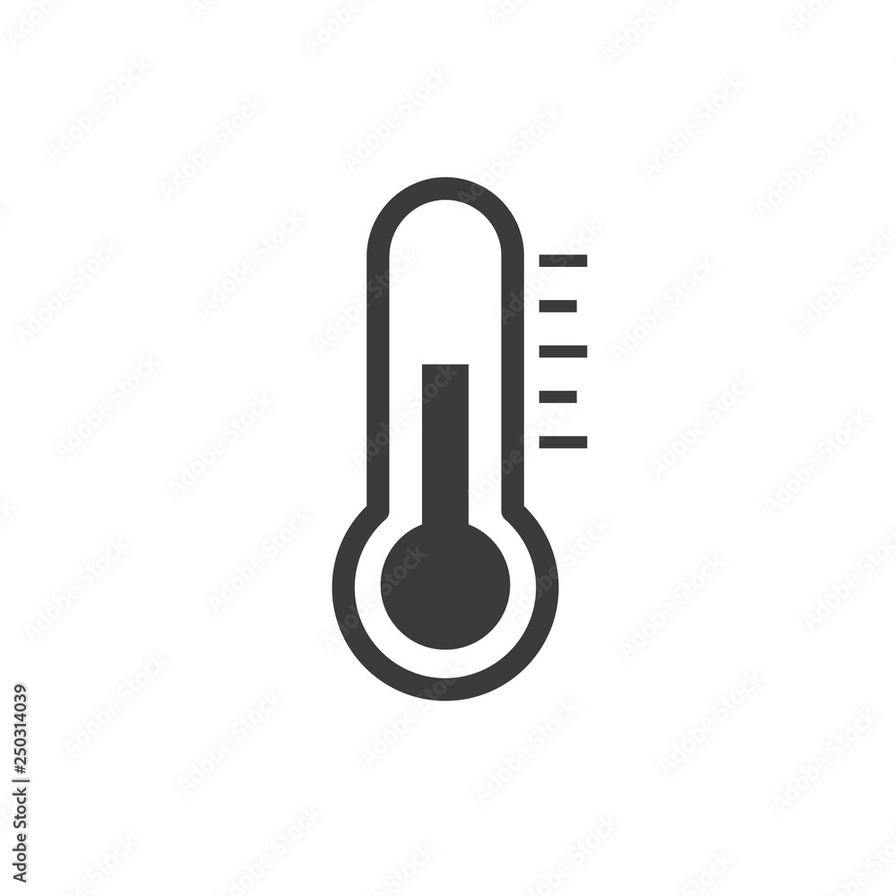 Thermometer icon vector sign isolated on white, flat design for website. Thermometer icon vector sign isolated on white, flat design for website.