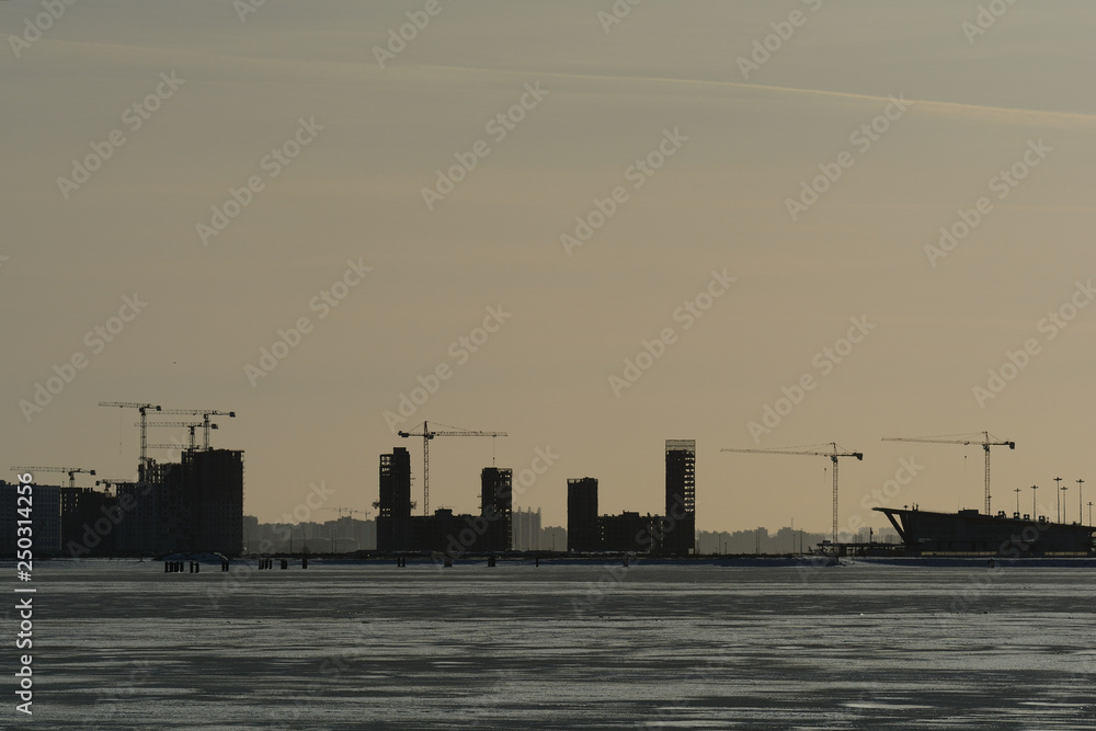 Buildings and cranes