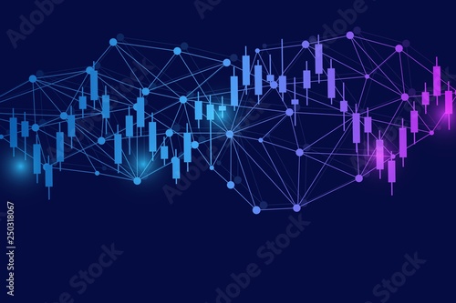 Stock market or forex trading graph. Chart in financial market vector illustration Abstract finance background