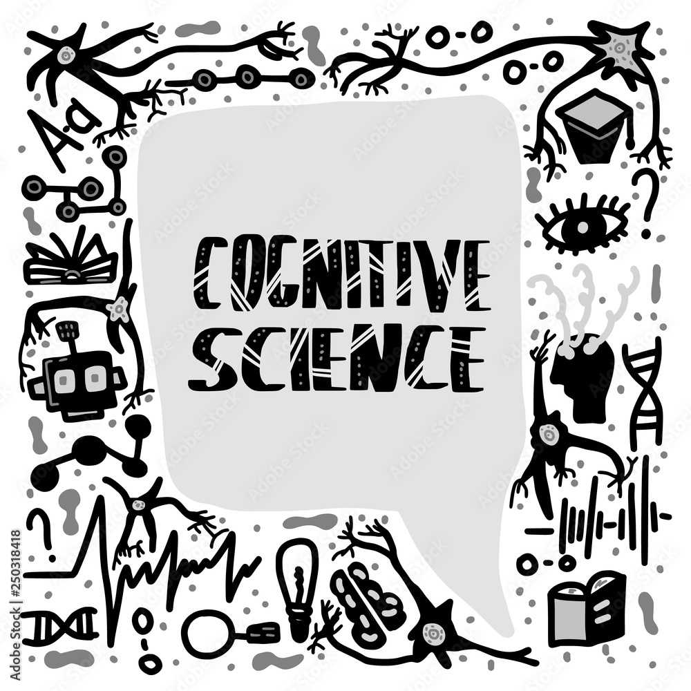 Cognitive science handwritten lettering. Cognitive science handwritten lettering.