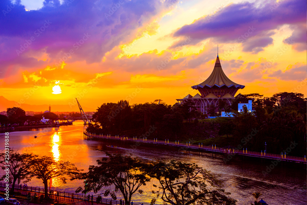 Sunset over Kuching, Malaysia 