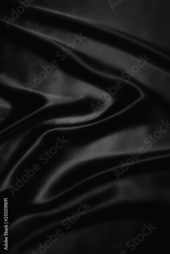 smooth black silk fabric background