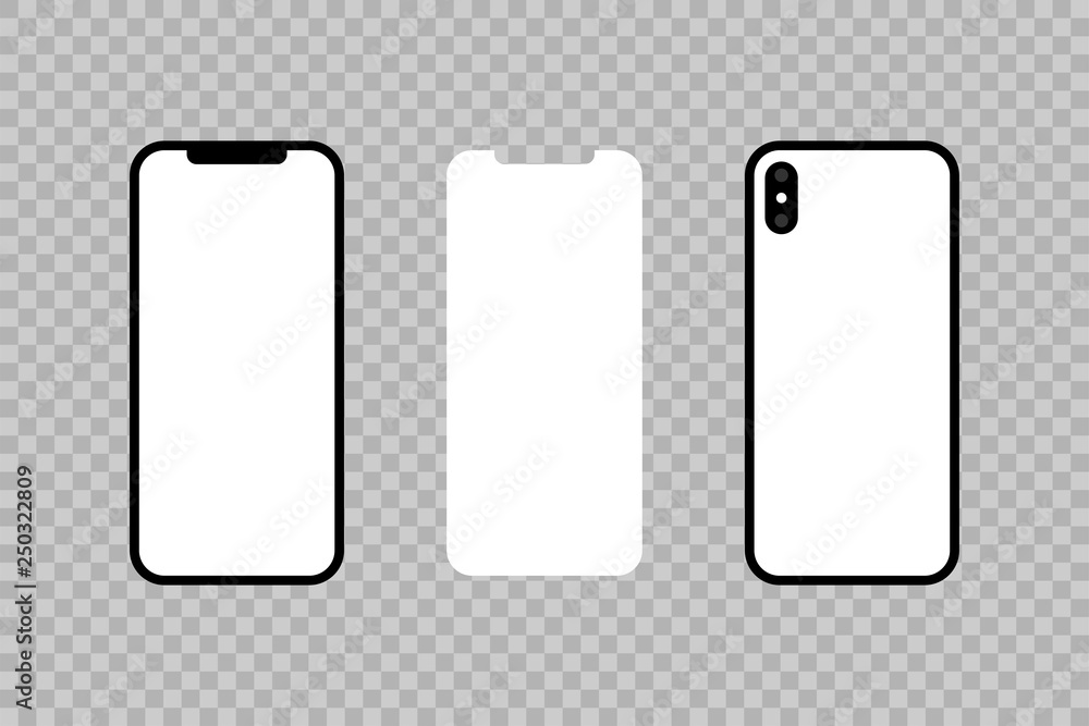 Vettoriale Stock Front and back of the phone and screen. Smartphone icon in  the style flat design. Iphone X | Adobe Stock