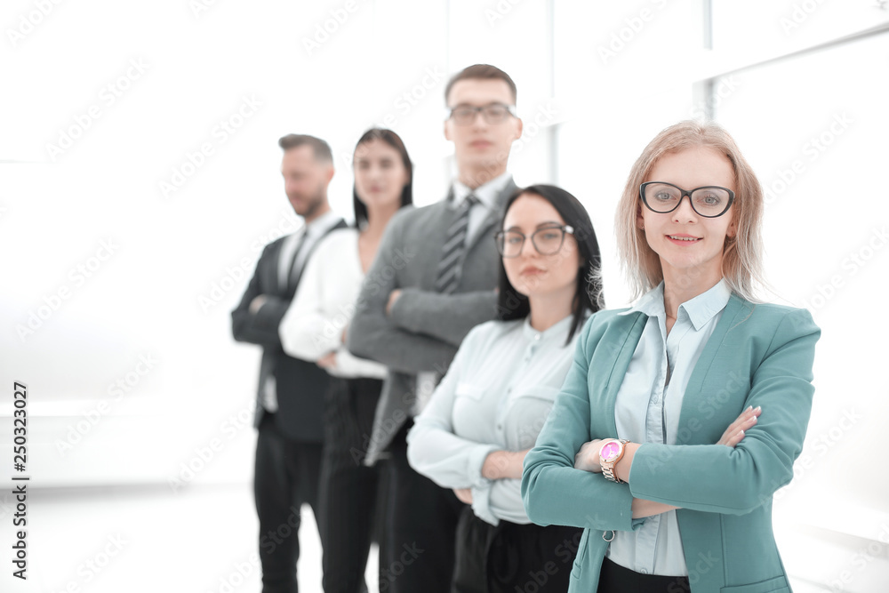 image of a professional business team standing together