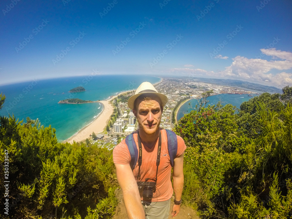 Naklejka premium Tauranga and Mount Maunganui on the North Island of New-Zealand