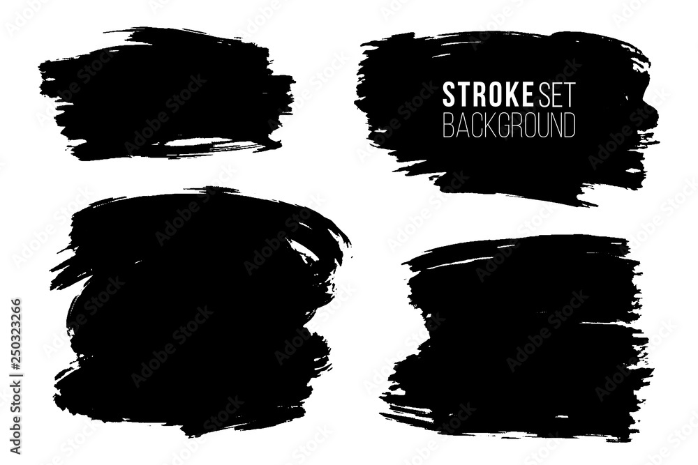 Vector set of big hand drawn brush strokes, stains for backdrops. Monochrome design elements set. One color monochrome artistic hand drawn backgrounds various shapes. Vector set of big hand drawn brush strokes, stains for backdrops. Monochrome design elements set. One color monochrome artistic hand drawn backgrounds various shapes.