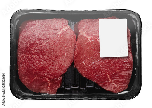 Cuadro en lienzo Fresh Raw Meat in package