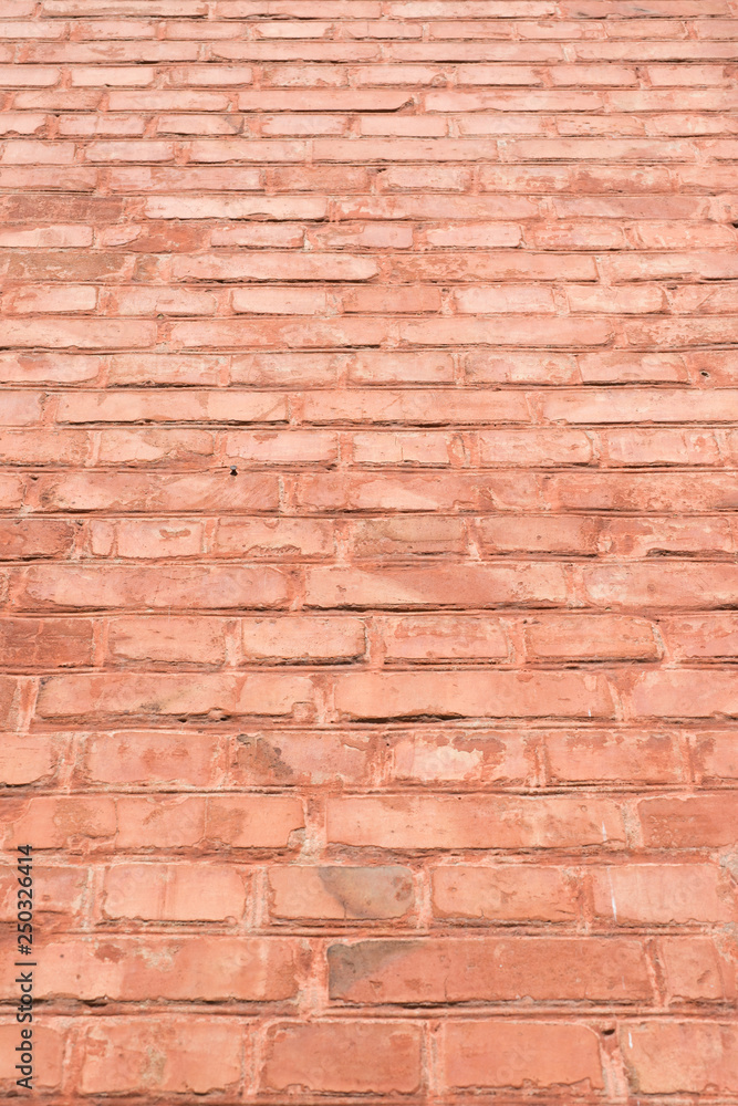Obraz premium Brick wall with terracotta paint. For design, banner and layout