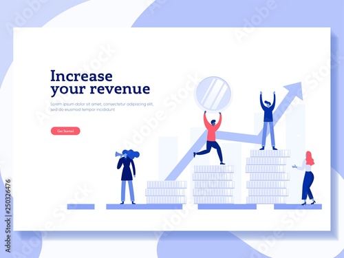 Financial business managemant design, Stock market or forex trading graph,  stack of coins for finance investor, investment and banking concept landing page, template, ui, web, banner, app, flyer