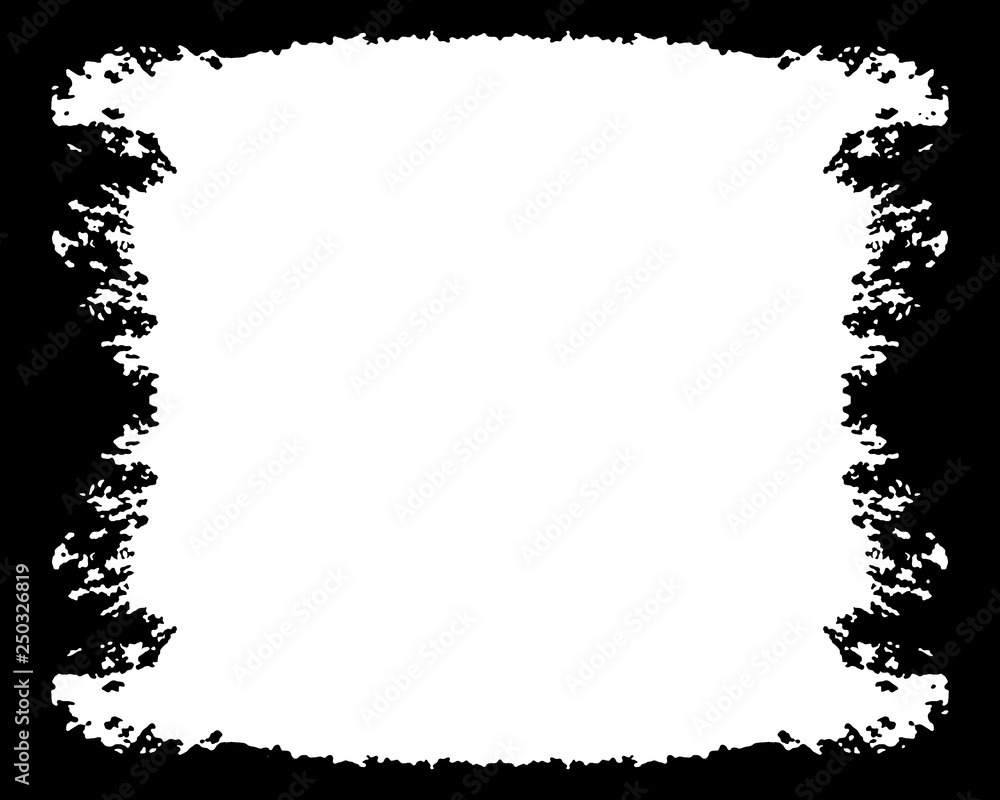 Abstract Decorative Black & White Photo Frame. Type Text Inside, Use as Overlay or for Layer / Clipping Mask