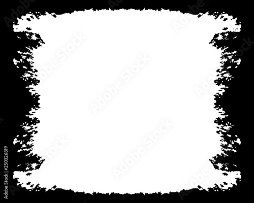 Abstract Decorative Black   White Photo Frame. Type Text Inside  Use as Overlay or for Layer   Clipping Mask