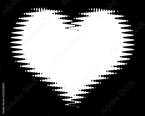 Heart Decorative Black   White Photo Frame. Type Text Inside  Use as Overlay or for Layer   Clipping Mask