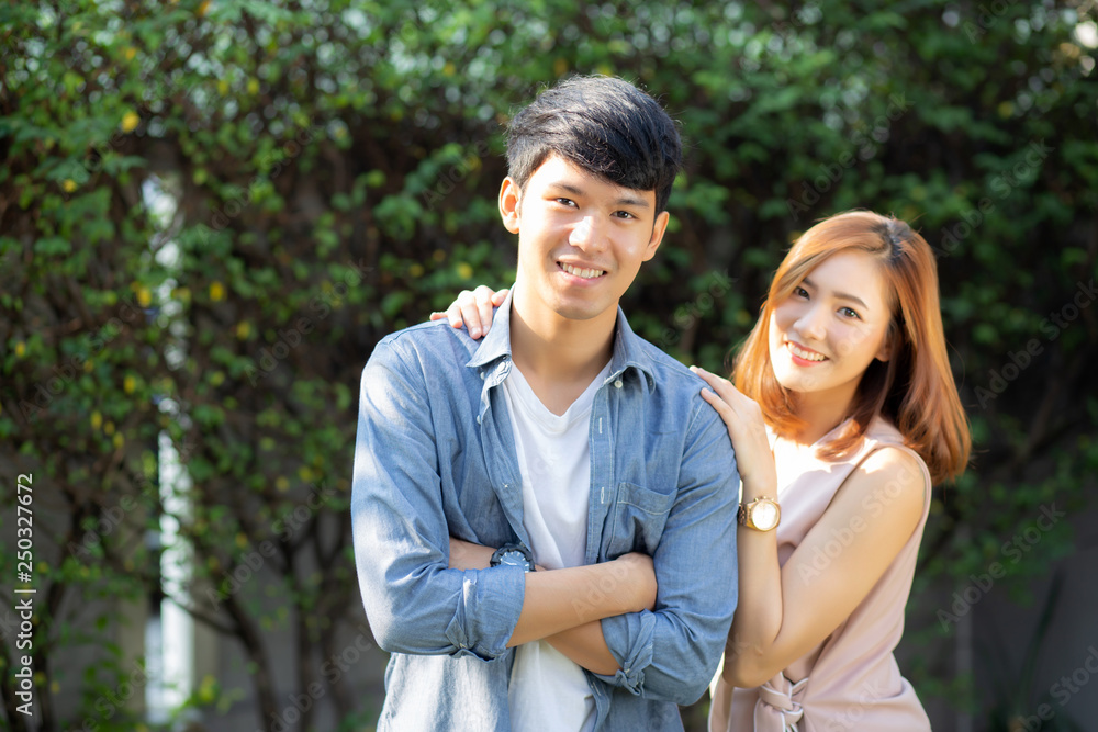 Beautiful portrait couple looking each others eyes and smiling with happy, young asian man and woman relation with love dating, husband and wife feeling and emotion, lovers and lifestyle concept. Beautiful portrait couple looking each others eyes and smiling with happy, young asian man and woman relation with love dating, husband and wife feeling and emotion, lovers and lifestyle concept.