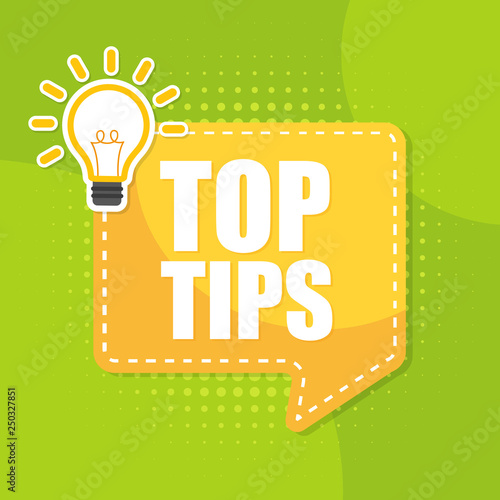 Top tips. Vector poster, banner illustration