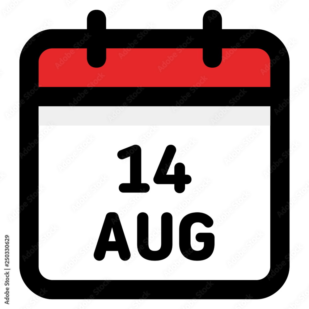 14. August - Calendar Icon - Vector Illustration 14. August - Calendar Icon - Vector Illustration