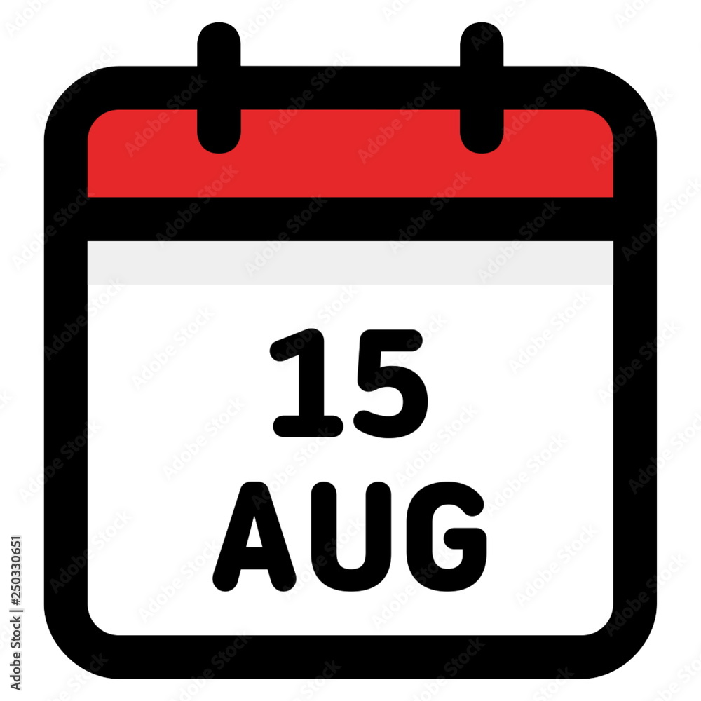 15. August - Calendar Icon - Vector Illustration 15. August - Calendar Icon - Vector Illustration