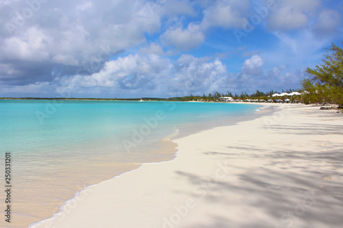 Beach and blue sea, Long Island, Bahamas