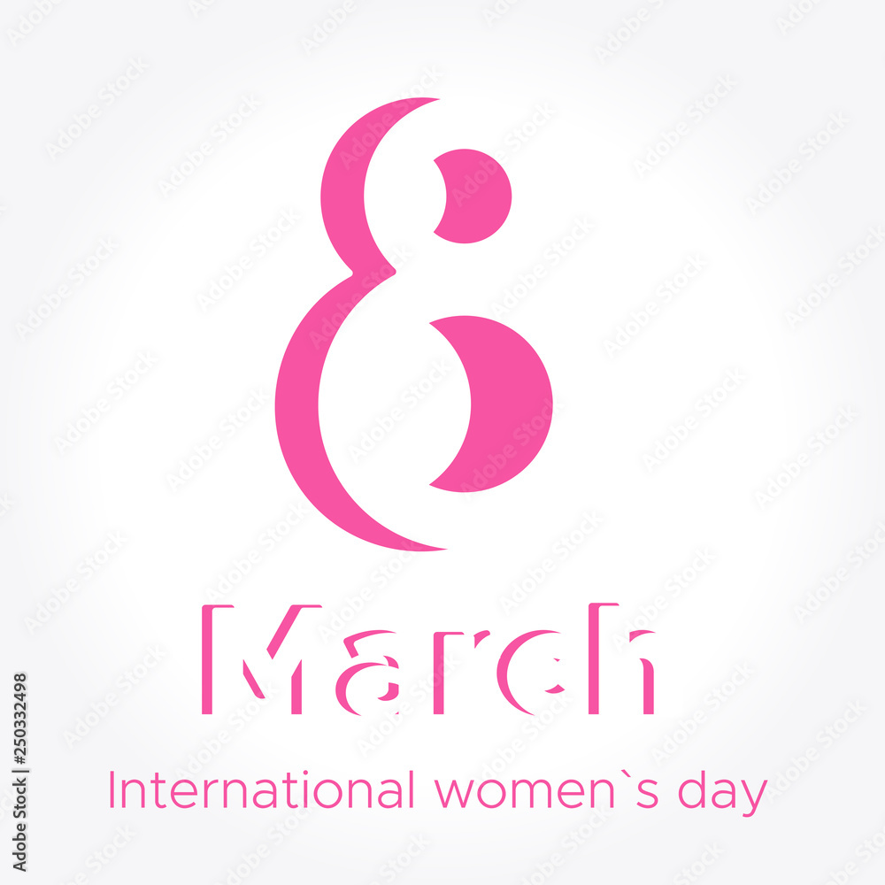 8 March Women`s day negative space isolated design 8 March Women`s day negative space isolated design